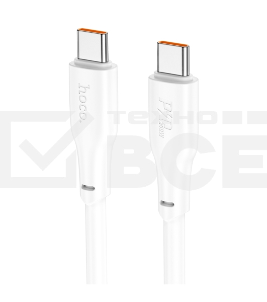 Кабель USB2.0 Hoco Type-C/Type-C, 5А, 240Вт, X93, 1м, белый, коробка