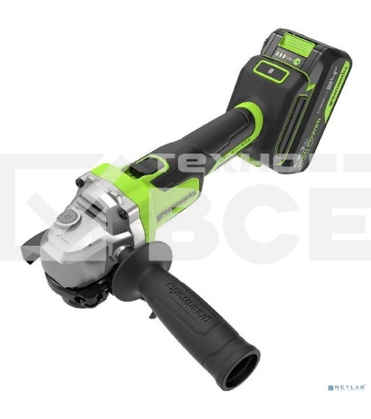 Угловая шлифовальная машина аккумуляторная Greenworks AG590, 24V, б/щет, 125 мм, 8500 об/мин, Anti-Kickback,1х4Ач,ЗУ,кор 3201007CUB