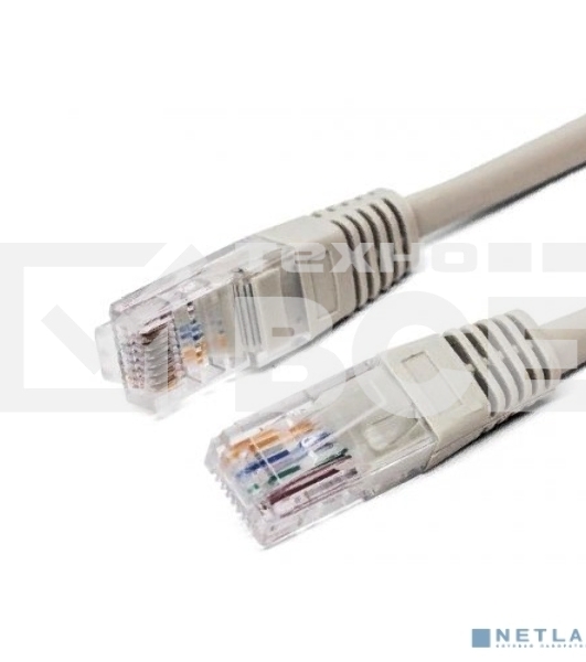 Кабель патч-корд, Filum FL-U5-2M U/UTP 5e cat. 2м, 26AWG(7x0.16 мм), омедненный алюминий (CCA), PVC, серый
