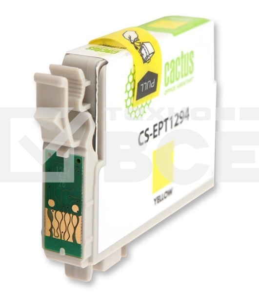 Картридж струйный Cactus CS-EPT1294 (T1294) желтый (10 мл) для Epson Stylus Office B42/BX305/BX305F/BX320/BX525/BX625/SX420/SX425