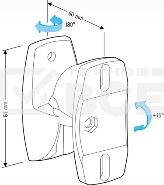 Кронштейн для акустических систем Holder LSS-6001 черный макс.5кг настенный поворот и наклон