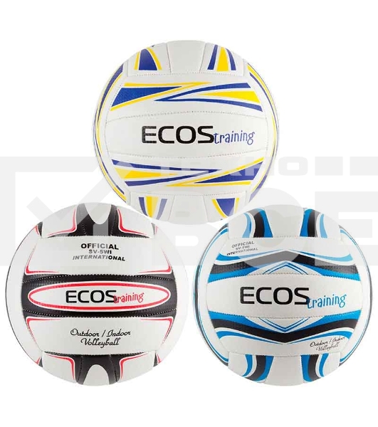 Ecos Мяч волейбольный (микс цветов в транспортной упаковке - по 8 штук каждого цвета, всего - 3 цвета)