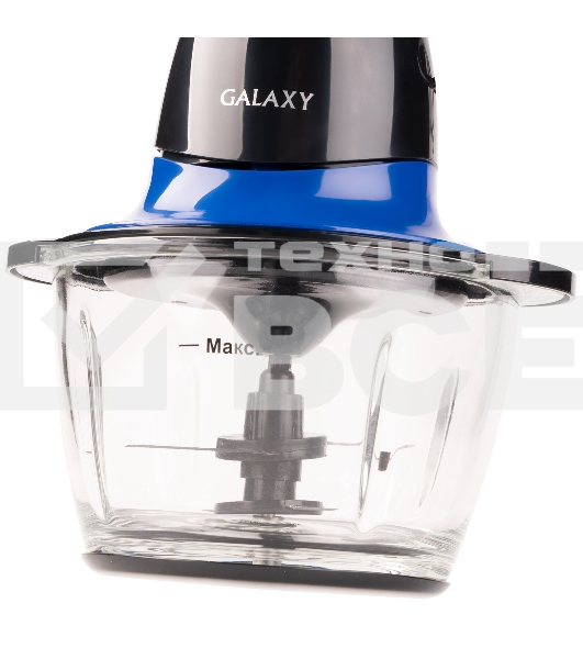 Измельчитель электрический Galaxy Line GL 2357, синий, стеклянная чаша 0,75 л, 400 Вт, импульсный режим