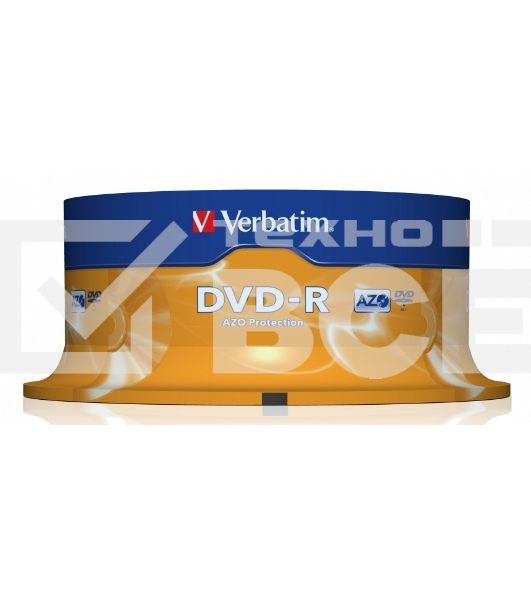 Диск DVD-R Verbatim 4.7Gb 16x Cake Box (25шт) (43522)