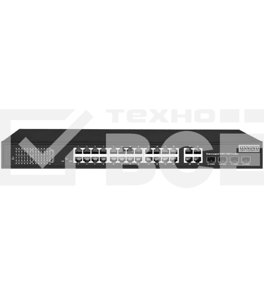 Коммутатор Osnovo SW-62422(400W) 26x100Mb 24PoE+ 400W неуправляемый