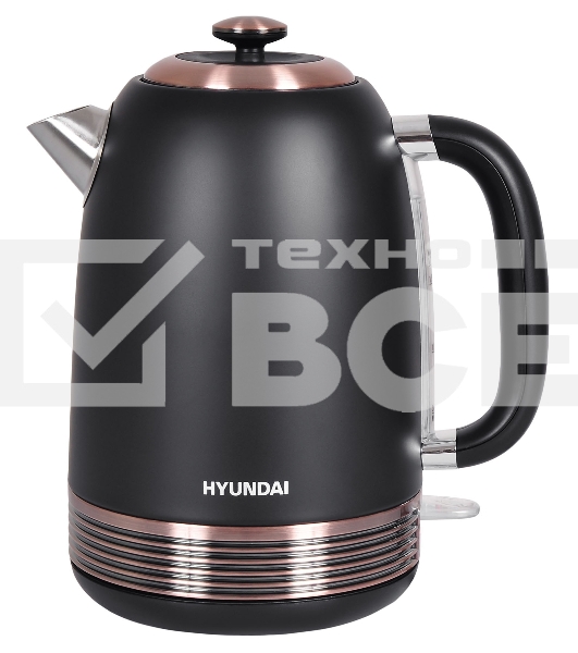 Чайник электрический Hyundai HYK-S4501 1.7л. 2200Вт черный/бронзовый (корпус: нержавеющая сталь/пластик)