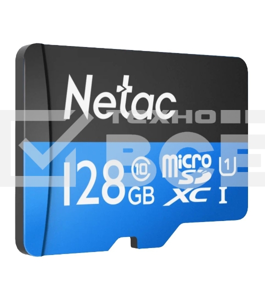 Флеш карта MicroSDXC 128GB Netac Class 10 UHS-I U1 P500 Standart + адаптер [NT02P500STN-128G-R]