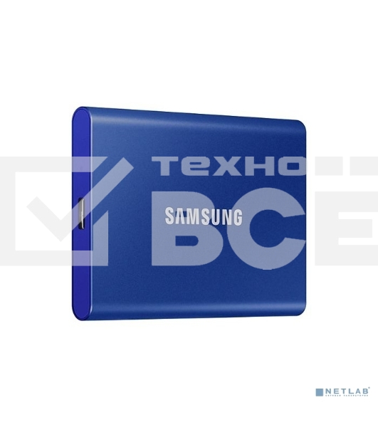 Внешний SSD Samsung T7, 2TB, USB 3.2 Gen 2 Type-C, R/W 1050/1000, синий