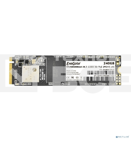 Накопитель SSD ExeGate Next KC2000TP240, 240Gb, M.2 2280, PCIe 3.0 x4, NVMe, R/W 1400/850