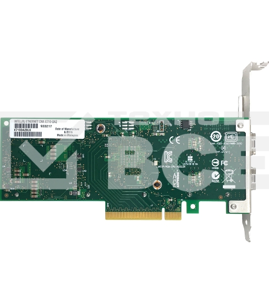 Сетевой Адаптер Intel Ethernet Converged Network Adapter X710-DA2, 10GbE/1GbE dual ports SFP+, open optics, PCI-E 3.0x8 (Low Profile and Full Height brackets included) bulk