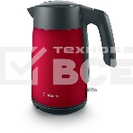Чайник Bosch TWK7L464, 1.7л, 2400 Вт., нерж.сталь, покрытая эмалью, красный,шкала уровня воды, фото15