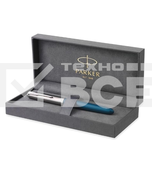 Ручка перьевая Parker 51 Core (CW2123506) Teal Blue CT F сталь нержавеющая подар.кор.