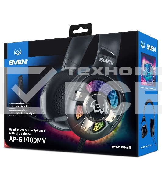 Наушники с микрофоном Sven AP-U1100MV черный 2.2м мониторные оголовье