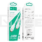 Кабель USB2.0 Hoco Type-C/Type-C, 5А, 240Вт, X93, 1м, белый, коробка, фото 1