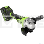 Угловая шлифовальная машина аккумуляторная Greenworks AG590, 24V, б/щет, 125 мм, 8500 об/мин, Anti-Kickback,1х4Ач,ЗУ,кор 3201007CUB, фото3