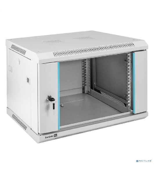 Шкаф телекоммуникационный 19' настенный 6U ExeGate EC-WM-6U.450.G.GREY (19', 6U, 600x450x370 мм (ШхГхВ), передняя дверь закаленное стекло, съемные боковые панели, пыле- и влагозащита IP23, светло-серый RAL 7035)