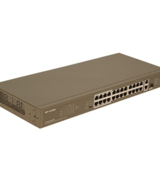 Коммутатор IP-COM F1126P-24-250W PoE неуправляемый 26-Ports 10/100 Mbps Base-TX + 1-Port 1000 Base-X SFP/24-Ports PoE (PoE бюджет 230W)