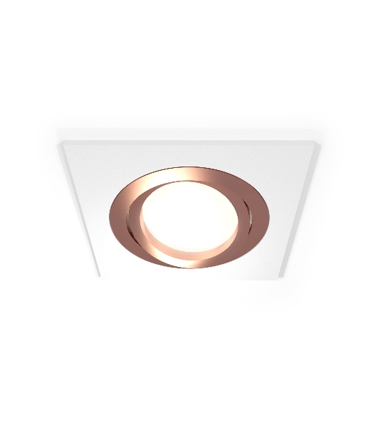Комплект встраиваемого поворотного светильника Ambrella light XC7631084 SWH/PPG белый песок/золото розовое полированное MR16 GU5.3 (C7631, N7005)