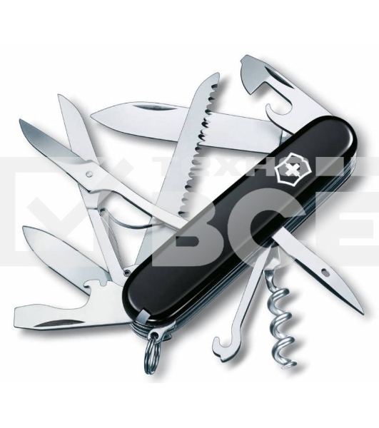 Нож перочинный Victorinox Huntsman (1.3713.3) 91мм 15функций черный карт.коробка