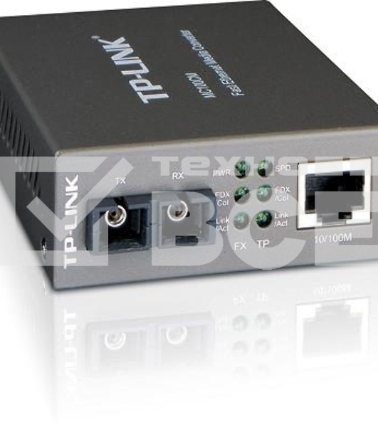 Медиаконвертер TP-Link SMB MC100CM 10/100Mbps RJ45 to 100Mbps multi-mode SC fiber Converter, Full-duplex,up to 2Km, switching power adapter, chassis mountable