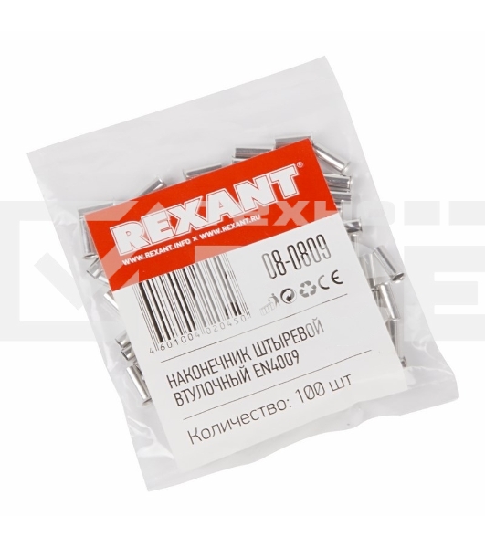 Наконечник штыревой втулочный L-9 мм 4 мм² (НШВ 4.0-9/НГ 4,0-9) Rexant