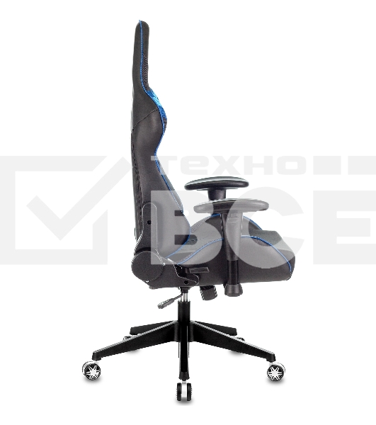 Кресло игровое Бюрократ VIKING 4 AERO BLUE черный/синий, искусст.кожа/ткань, две подушки