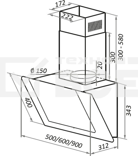 Вытяжка Maunfeld WIND 60 БЕЛЫЙ