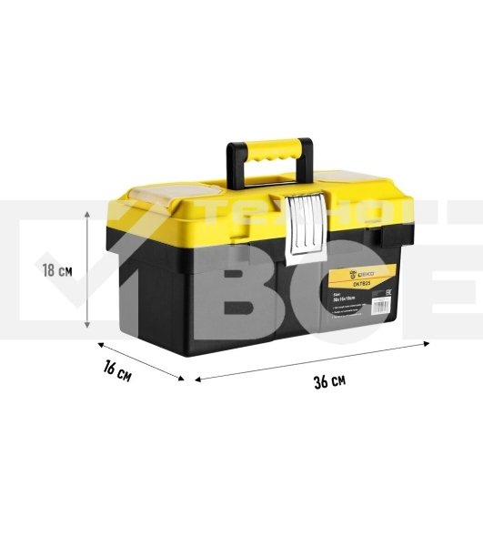 Ящик для инстр. Deko DKTB25 1отд. 6карм. желтый/черный (065-0830)