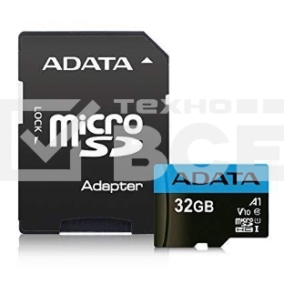 Флеш карта microSD 32GB ADATA microSDHC Class 10 UHS-I A1 100/20 MB/s (SD адаптер)