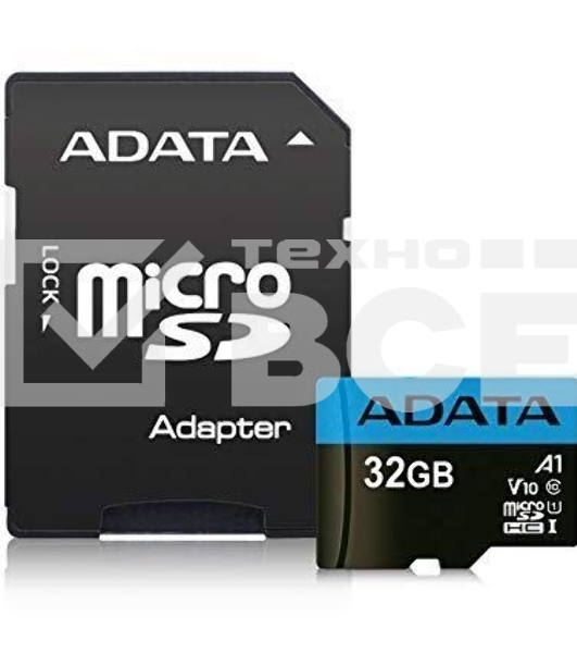 Флеш карта microSD 32GB ADATA microSDHC Class 10 UHS-I A1 100/20 MB/s (SD адаптер)