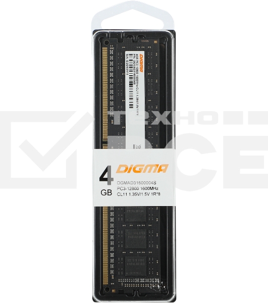 Оперативная память Digma, DDR3, 4Gb (1x4GB), 1600MHz, CL11, DIMM