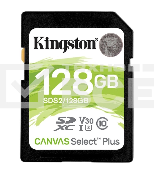 Флеш карта SDHC 128Gb Class10 Kingston <SDS2/128GB>, Canvas Select 100R CL10 UHS-I