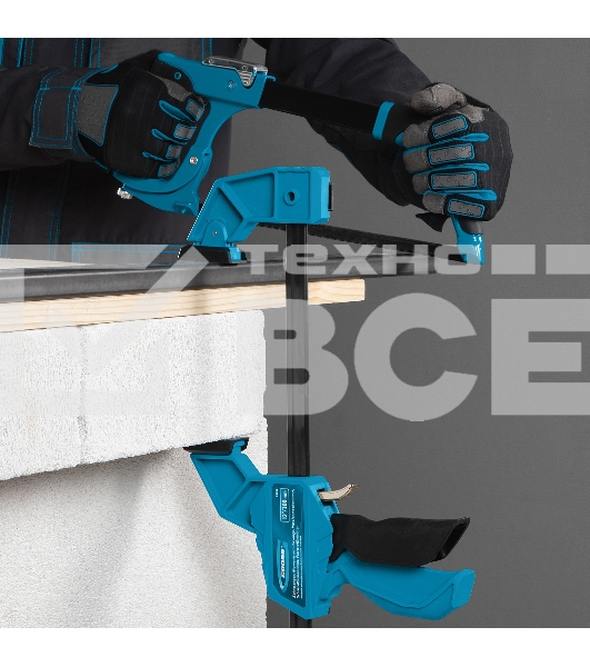 Струбцина Gross 20702 реечная быстрозаж. пистолет. пошаг.механизм пл. корпус 300мм