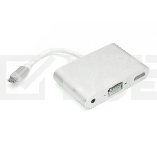 Адаптер Type-C на VGA, HDMI и раъём для наушников 3,5 мм, серебристый