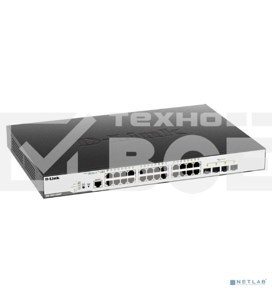 Коммутатор D-Link Switch DGS-3000-28XMP/B1A Управляемый коммутатор 2 уровня с 24 портами 10/100/1000Base-T и 4 портами 10GBase-X SFP+ (24 порта с подд
