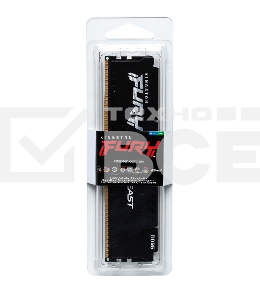 Оперативная память Kingston Fury Beast Expo, DDR5, 8GB (1x8GB), 6000MHz, CL30, DIMM, с радиатором, черный