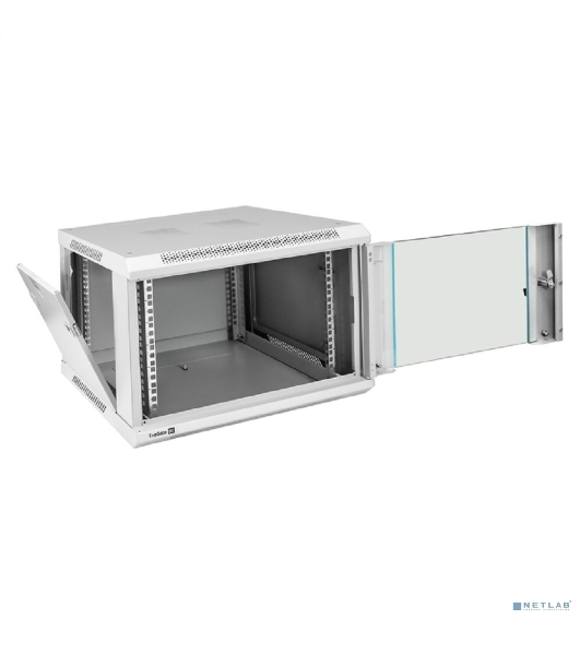 Шкаф телекоммуникационный 19' настенный 6U ExeGate EC-WM-6U.450.G.GREY (19', 6U, 600x450x370 мм (ШхГхВ), передняя дверь закаленное стекло, съемные боковые панели, пыле- и влагозащита IP23, светло-серый RAL 7035)