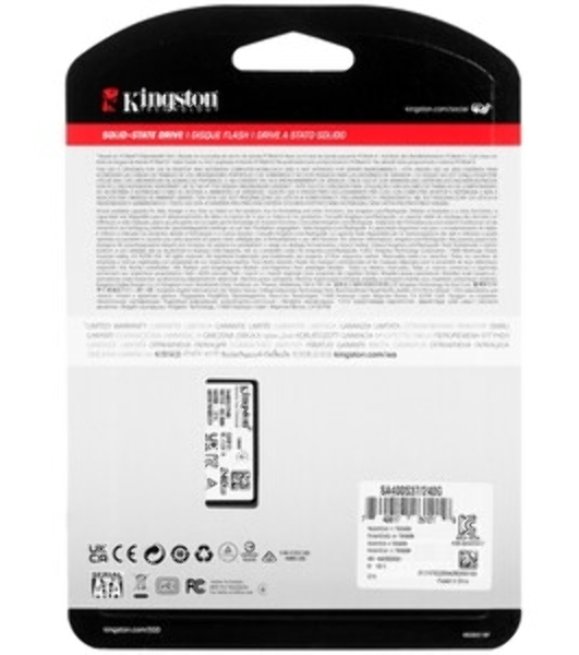 Накопитель SSD Kingston A400, 240Gb, SATA III, 2.5', R/W 500/350