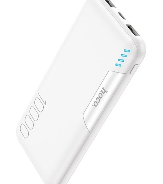 Портативный аккумулятор 10000mAh 2USB+1Type-C+1Micro USB 2.0A Hoco J158A (White)