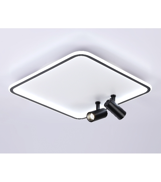 Светильник Ambrella light FL5115/1+2 WH/BK белый/черный 97W 3000K-6400K 480*480*130 (ПДУ ИК)