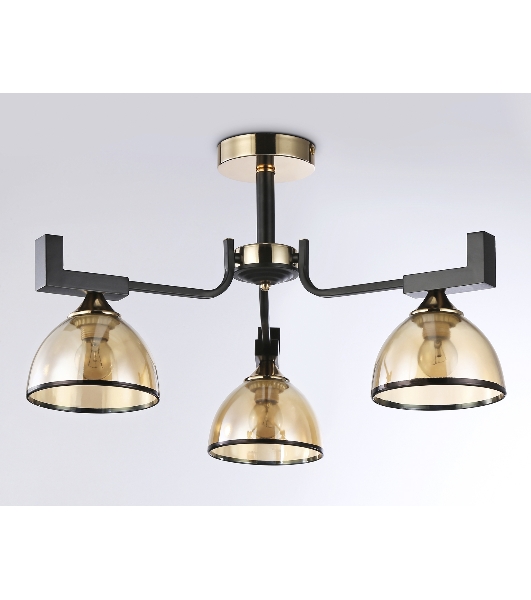 Светильник Ambrella light TR9098/3 BK/GD/TI черный/золото/янтарь E27*3 max 40W D600*316