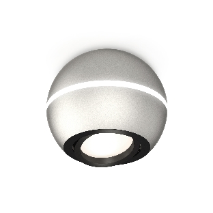 Светильник Ambrella Light XS1103010 SSL/PBK серебро песок/черный полированный MR16 GU5.3 LED 3W 4200K (C1103, N7002)