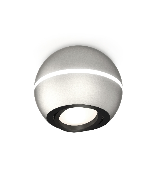 Светильник Ambrella Light XS1103010 SSL/PBK серебро песок/черный полированный MR16 GU5.3 LED 3W 4200K (C1103, N7002)