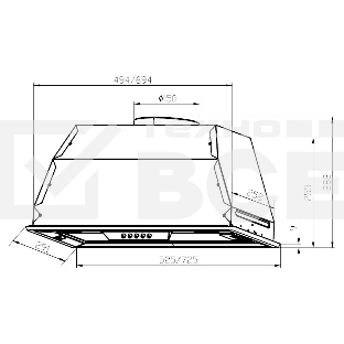 Вытяжка встраиваемая LEX GS Bloc P 900 нержавеющая сталь управление: кнопочное (1 мотор)