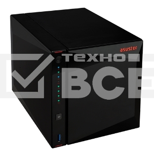 Сетевое хранилище ASUSTOR AS5304T 4-Bay NAS/Media player/Intel Celeron J4105 1.5GHz, up to 2.5 GHz(Quad-Core), 4GB SO-DIMM DDR4, noHDD(HDD,SSD),/2x2,5GbE(LAN)/3xUSB3.2,HDMI/4ip camera license ; 90IX0181-BW3S10