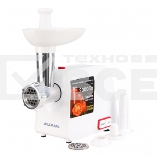 Мясорубка электрическая Willmark WMG-2043JW (2000Вт, томат. соковыжималка, реверс, 2 реш., бел. 2г.