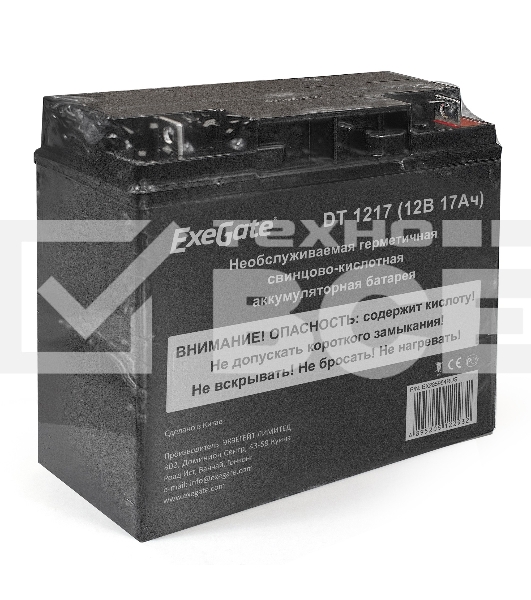 Батарея ExeGate DT 1217 (12V 17Ah, клеммы F3 (болт М5 с гайкой))