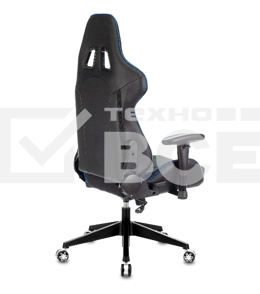 Кресло игровое Бюрократ VIKING 4 AERO BLUE черный/синий, искусст.кожа/ткань, две подушки