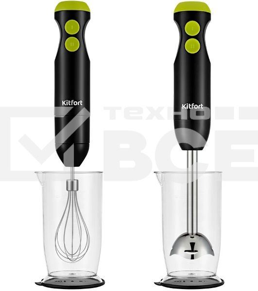 Блендер погружной Kitfort КТ-3041-2 350Вт черный/салатовый