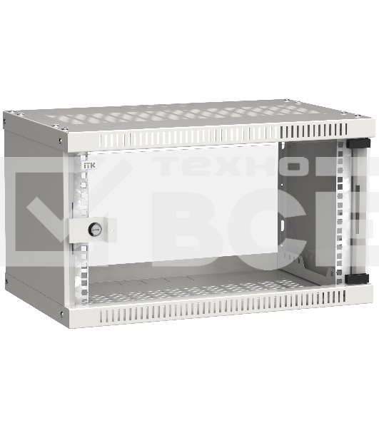 Шкаф LINEA WE 6U 550x350мм дверь стекло серый ITK
